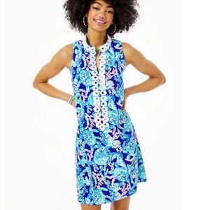 Lilly Pulitzer Jane Shift Dress Corsica Blue Turtle Villa